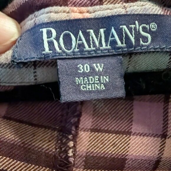 Roaman's Plaid Flannel Shirt Dress Size 30w - Picture 4 of 6